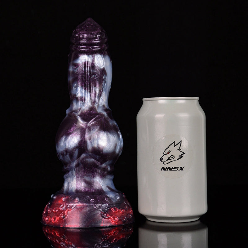 Knot Dildo Velmoor Galactic Violet Blue Marbled – top view
