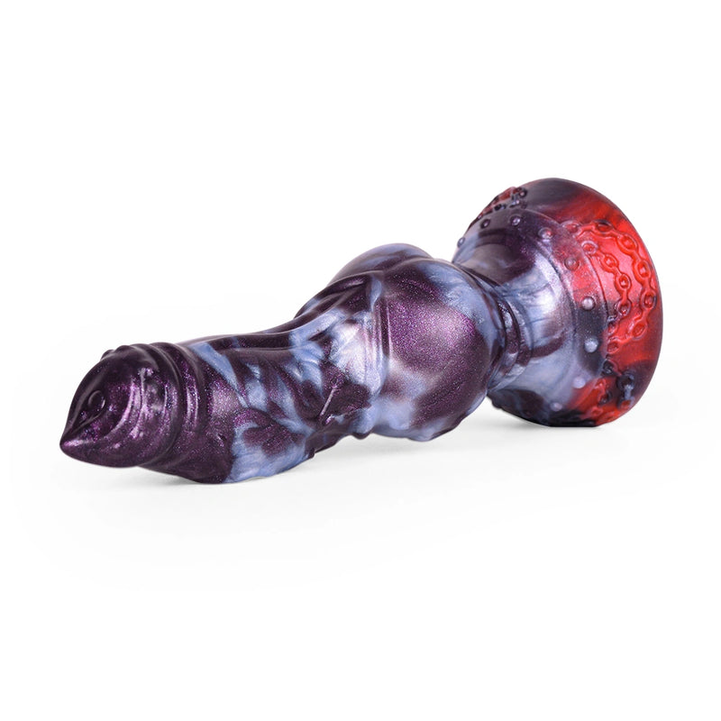 Knot Dildo Velmoor Galactic Violet Blue Marbled – silicone texture close-up