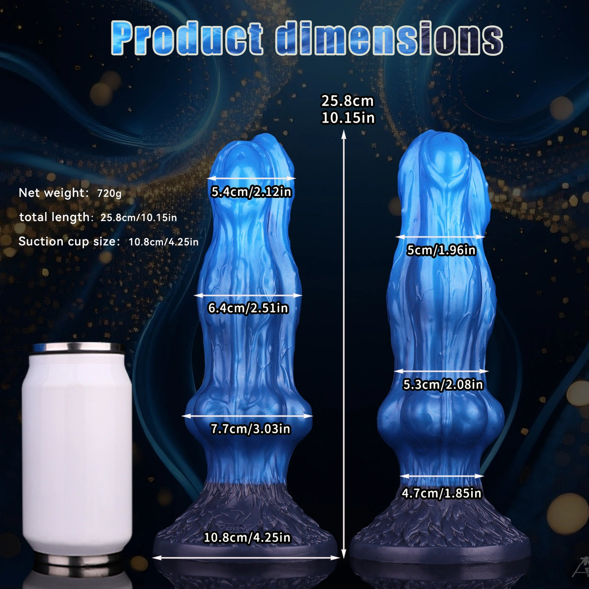 Knot Dildo Velmoor Dual Layer Blue Enchantress – bottom view