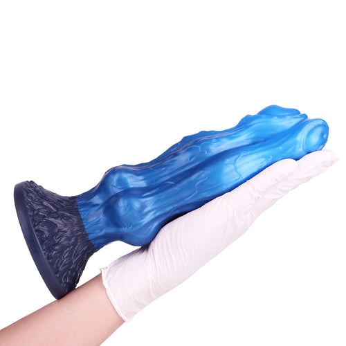 Knot Dildo Velmoor Dual Layer Blue Enchantress – front view