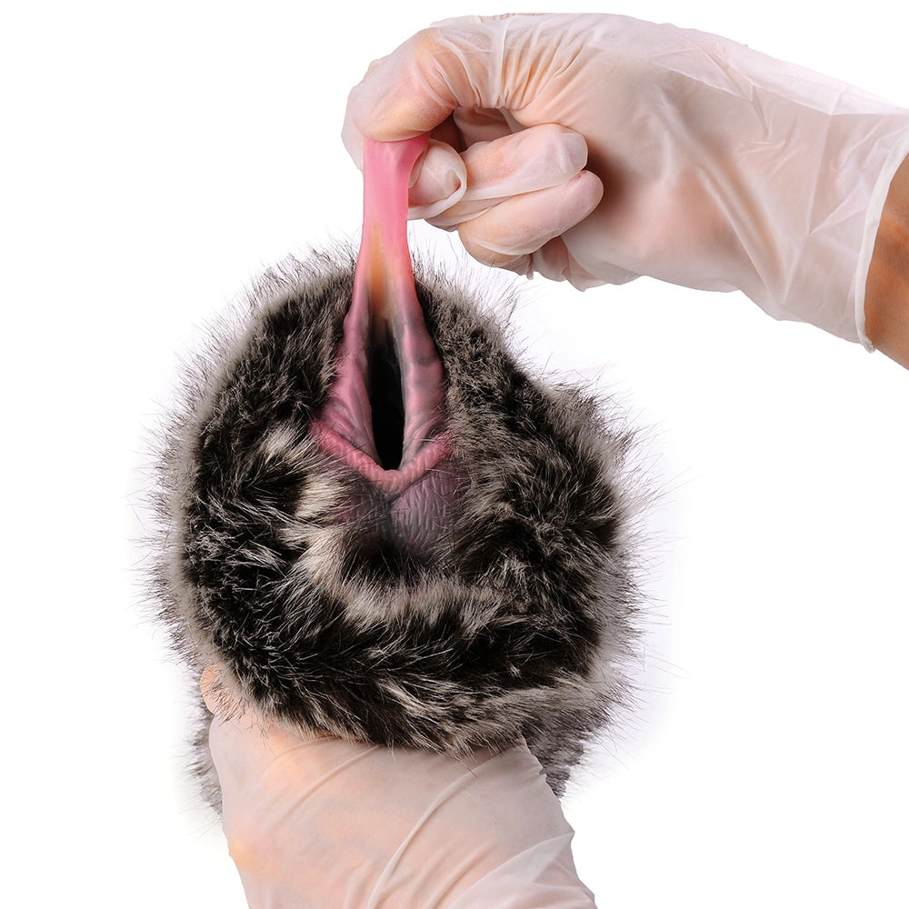 Furry Male Masturbator Velplux Grey Leopard Plush