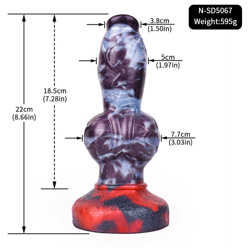 Knot Dildo Vexmoor Violet Grey 7.7cm Record Knot – front view