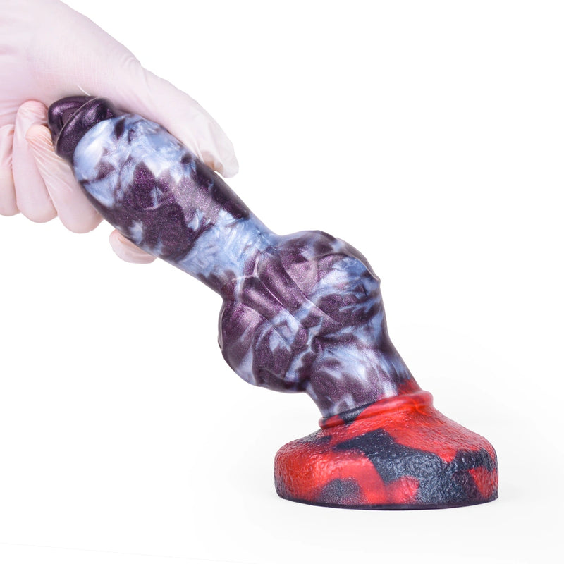 Knot Dildo Vexmoor Violet Grey 7.7cm Record Knot – size scale reference