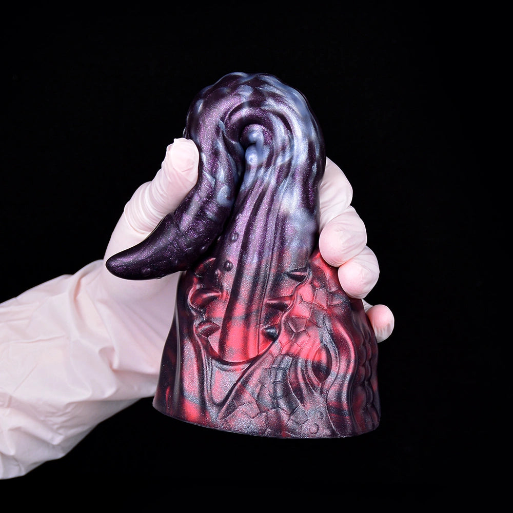 Dragon Dildo VOLCVEX Void Ember Platinum Silicone – rear view