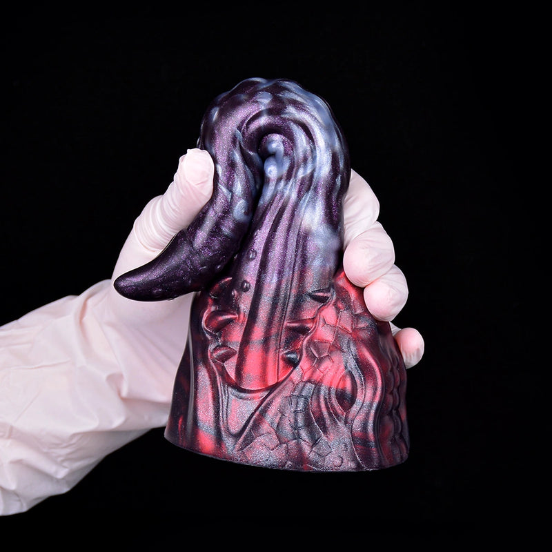 Dragon Dildo VOLCVEX Void Ember Platinum Silicone – rear view