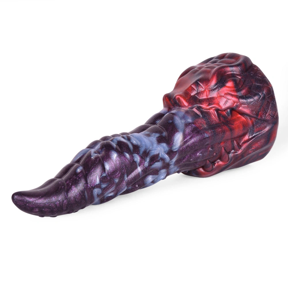 Dragon Dildo VOLCVEX Void Ember Platinum Silicone – three-quarter angle