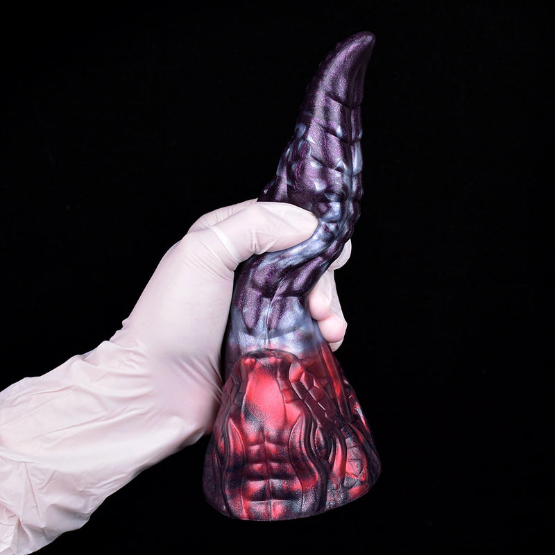 Dragon Dildo VOLCVEX Void Ember Platinum Silicone – silicone texture close-