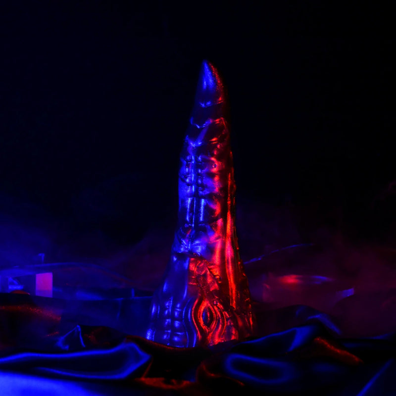 Dragon Dildo VOLCVEX Void Ember Platinum Silicone – top view