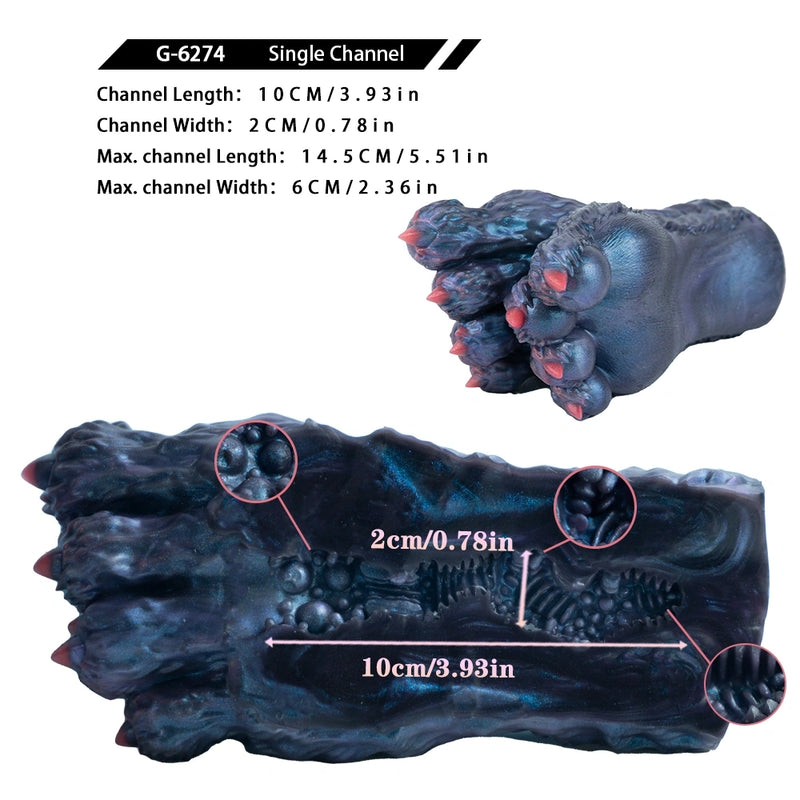 Monster Paw Masturbator Vorreth Slate Blue Red – size scale reference
