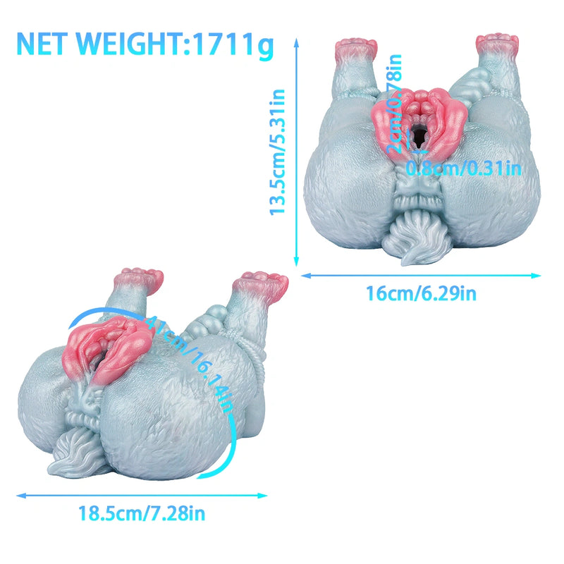 Luna Wolf Princess Single Channel Fantasy Buttocks – size scale reference
